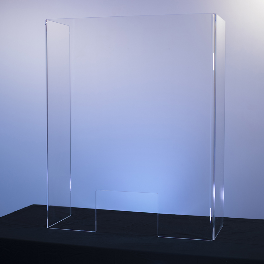 ARCHIVO 2000 Mampara de protección colgante de metacrilato transparente, 5  mm grosor, 85 x 75 cm - Divisorias de Mesas Kalamazoo